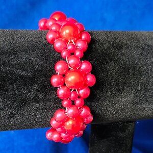 Red Statement Flower Bracelet